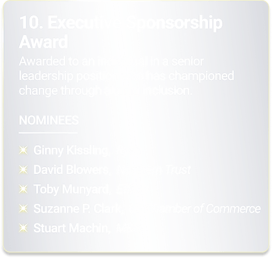 Executive Alumni Sponsorship Award - Awarded to an individual in a senior leadership position who has championed change through alumni inclusion.
