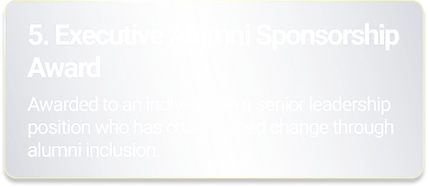Executive Alumni Sponsorship Award - Awarded to an individual in a senior leadership position who has championed change through alumni inclusion.