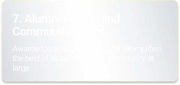 Alumni Culture and Community Award - Awarded to an organization that exemplifies the best of its culture, in the community at large.