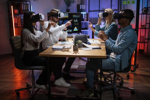 Gen Z holding meeting on virtual reality software