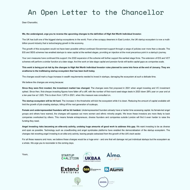 A letter to the Chancellor