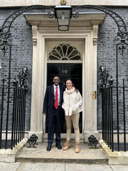 Pictured: CEO Emma Sinclair MBE and minister at Downing Street