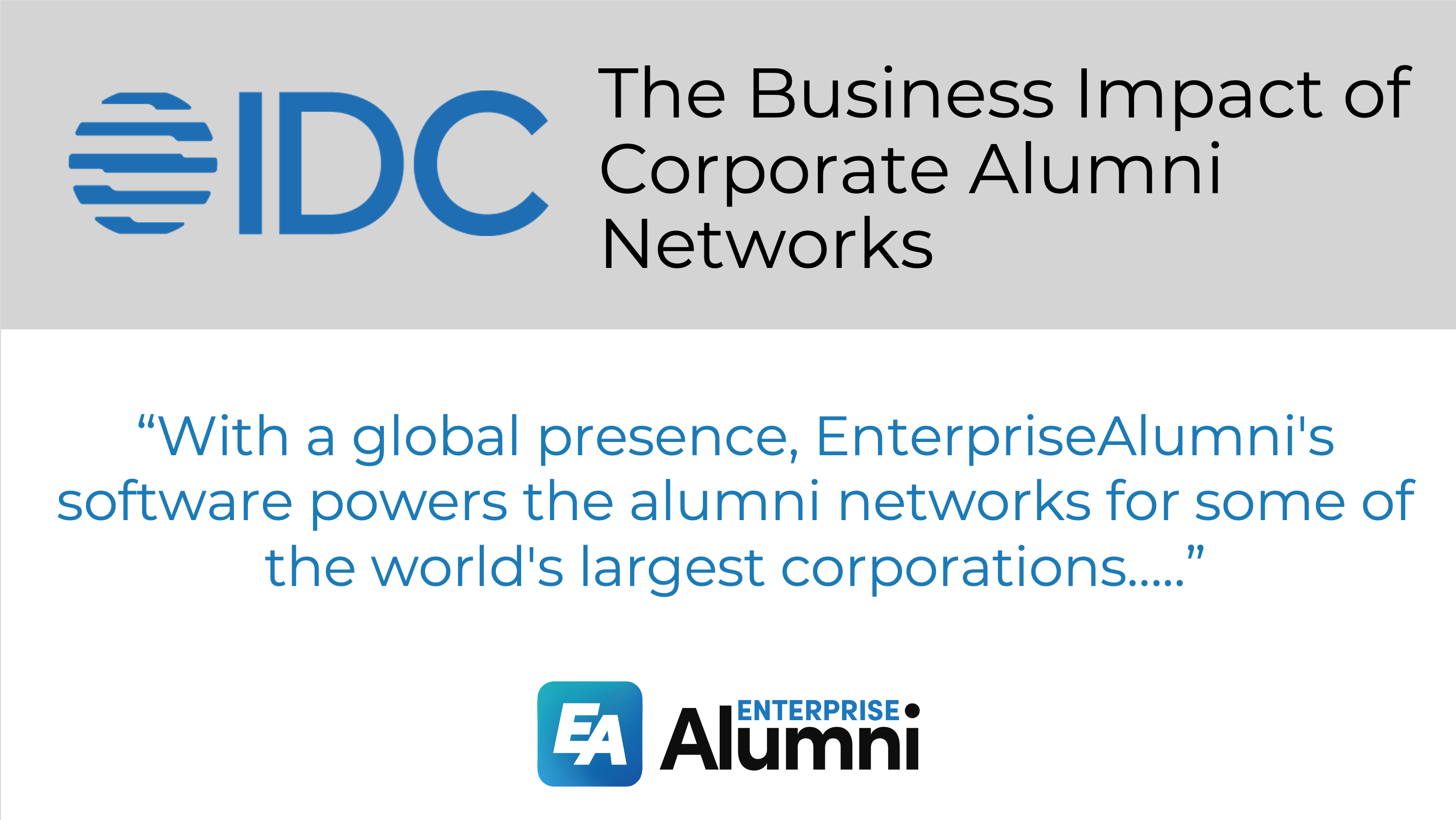 IDC Research: The Business Impact of Corporate Alumni Networks